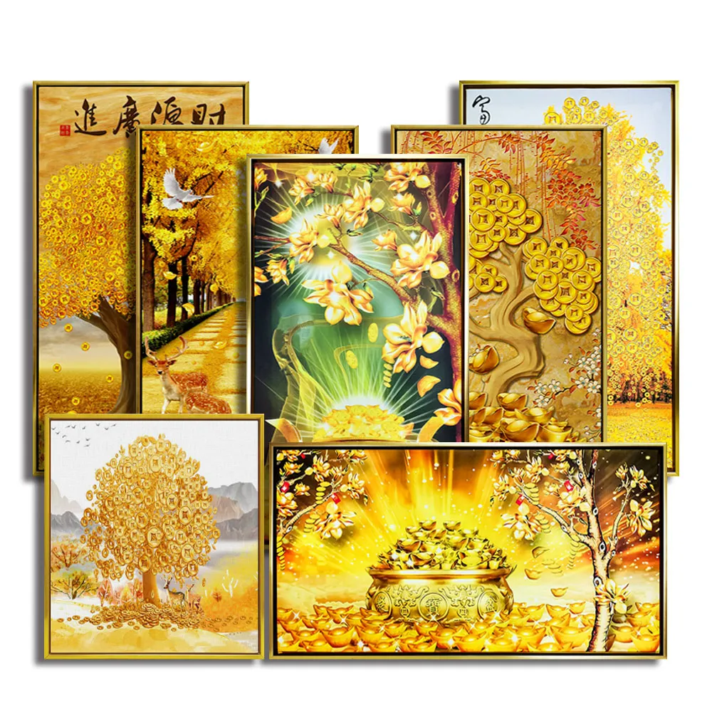 財神小舖】招財藝術風水噴畫帶畫框7款任選(38*68cm 高雄進寶財神廟招財