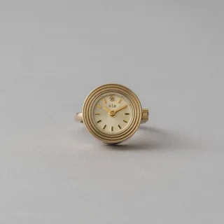 【ete】摩登品味環形戒指錶(金色)