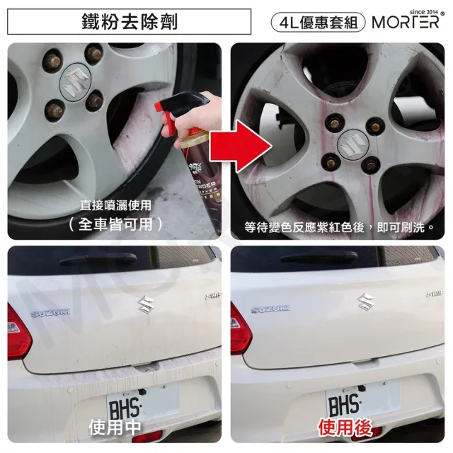 【MorTer】鐵粉去除劑-1L大桶+噴灌(去除車漆鐵粉 去除輪框 鋼圈鐵粉 鋼圈劑 軟化 煞車皮)