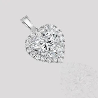 【似曾國際珠寶】現貨出清 IGI 18K白金5克拉 Heart 心型切割墜子(培育鑽)