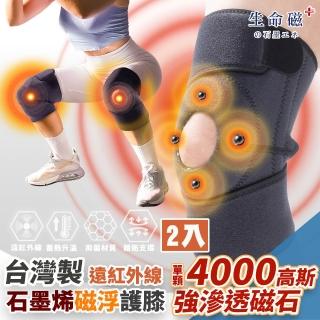 【日本旭川】生命磁石墨烯遠紅外線 磁石護膝2入組(強力滲透/減震防護/加強支撐)