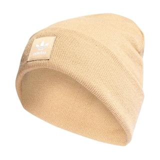 【adidas 愛迪達】AC CUFF KNIT 奶茶色 運動 保暖 三葉草 毛帽 HT1135