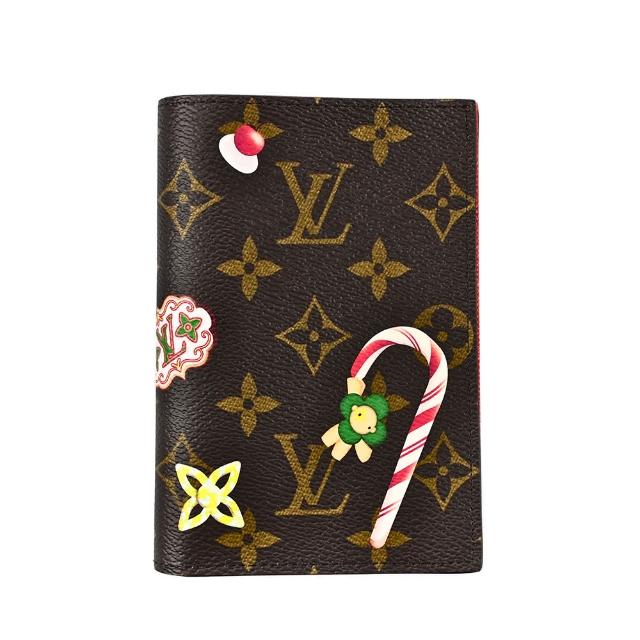 【Louis Vuitton 路易威登】M12219 聖誕限定 Candy Factory 系列Monogram 帆布拐杖糖聖誕曲奇名片護照夾