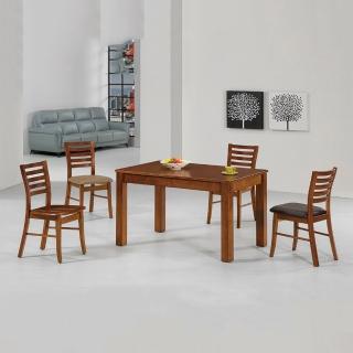 【MUNA 家居】18T01型4.2尺柚木色餐桌/1桌4椅(桌子 餐桌 休閒桌 餐椅)
