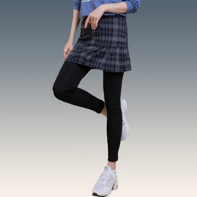 【YAKPAK】MIT假二件磨毛暖塑褲裙(保暖 防曬 M-2XL 棉花糖女孩)