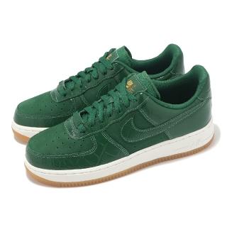【NIKE 耐吉】休閒鞋 Wmns Air Force 1 07 LX 女鞋 綠 膠底 AF1 拼接 麂皮(DZ2708-300)