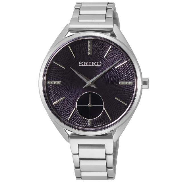 【SEIKO 精工】經典小秒針時尚腕錶-34mm/黑(6G28-00Y0D/SRKZ51P1)