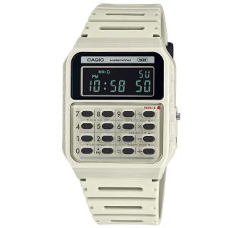 【CASIO 卡西歐】卡西歐DATA BANK 鬧鈴計算機電子錶-米白(CA-53WB-8B 臺灣公司貨)