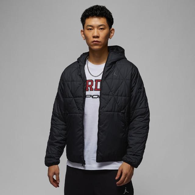 【NIKE 耐吉】防潑水 連帽外套 喬丹 男款 AS M J TF SPRT STMT MDWT JKT 黑色(FZ3163010)