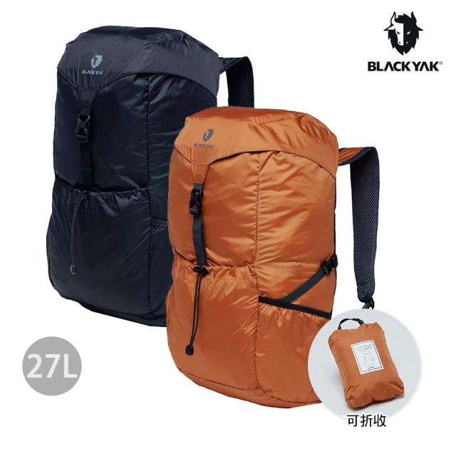 【BLACK YAK】PACKABLE 27L輕量折收後背包[南瓜橘/黑色]DB2NBE01(折收包 後背包 休閒背包 男女適用)