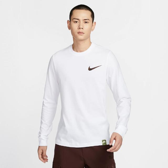 【NIKE 耐吉】長袖上衣 男 女 中性 運動 AS U NSW TEE LS OC MBR UNISEX 白 FZ7957-100