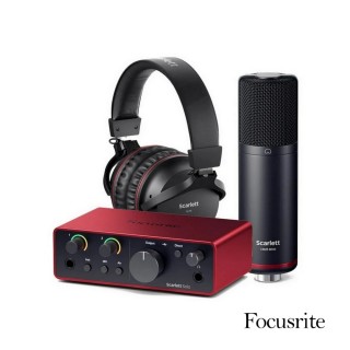 【Focusrite】Focusrite Scarlett Solo 4th USB-C 第四代 錄音介面麥克風耳機套組(原廠商品保固有保障)