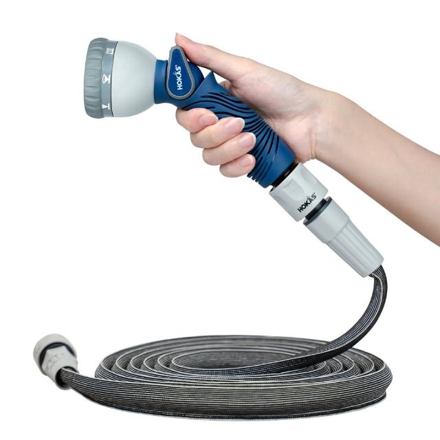 【HOKAS】10米輕巧型伸縮水管套組