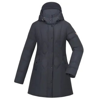 【ATUNAS 歐都納】女款都會時尚中長版保暖羽絨外套(A1GA2414W黑/防潑水/防風/休閒/百搭款)