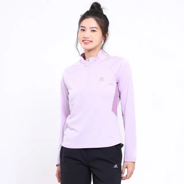 【BATIS 巴帝斯】女透氣運動立領長T- 兩色 - 24AW