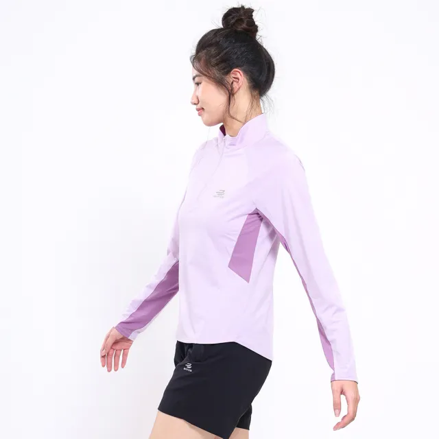 【BATIS 巴帝斯】女透氣運動立領長T- 兩色 - 24AW