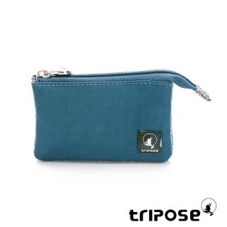 【tripose】漫遊系列巖紋簡約微旅萬用零錢包(湖畔藍)