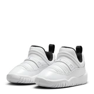 【NIKE 耐吉】運動鞋 童鞋 小童 兒童 套腳 喬丹 JORDAN 11 RETRO LITTLE FLEX TD 白黑 BQ7102-104