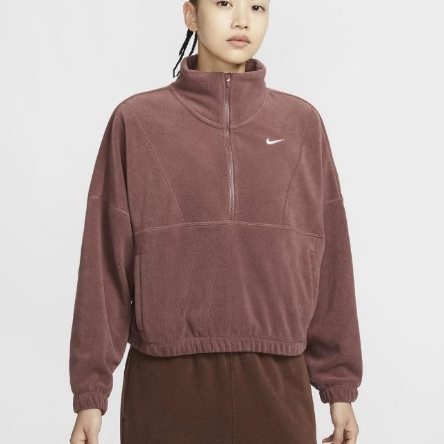 【NIKE 耐吉】保暖 長袖上衣 女款 AS W NK ONE TF HZ TOP POLAR 紅棕色(FV7956218)