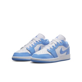 【NIKE 耐吉】運動鞋 休閒鞋 女鞋 中大童 男鞋 AIR JORDAN 1 LOW SE GS AJ1 喬丹 漆皮 北卡藍(FZ3929114)