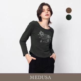 【MEDUSA 曼度莎】現貨-星星水鑽超顯瘦長袖T恤 - 2色（M-XL）｜女休閒上衣 女長袖T恤(505-14601)