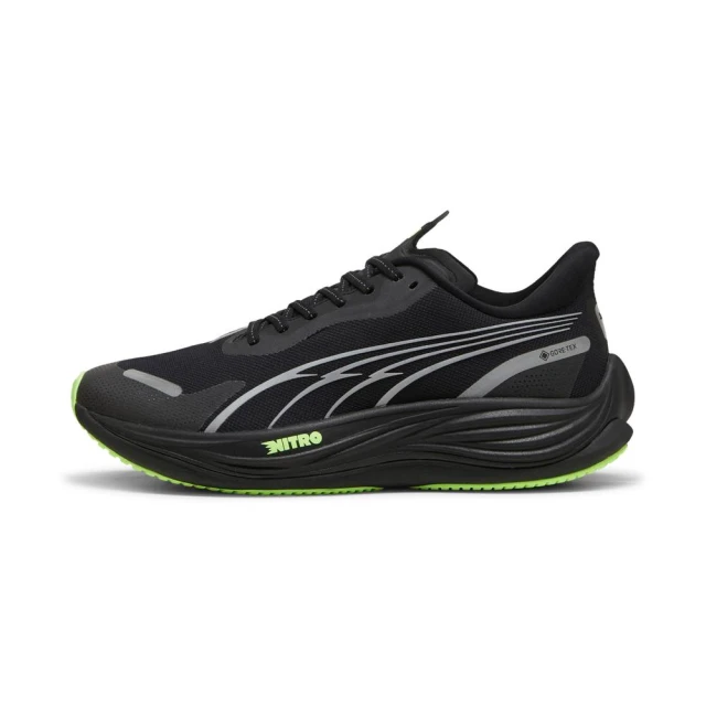 PUMA 運動鞋 慢跑鞋 防水 緩震 男鞋 Velocity NITRO 3 GTX 黑綠色(37980101)