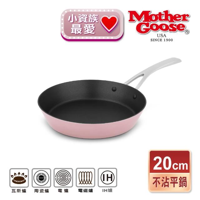 【美國MotherGoose 鵝媽媽】FancyPan 粉品IH導磁不沾平底鍋20cm