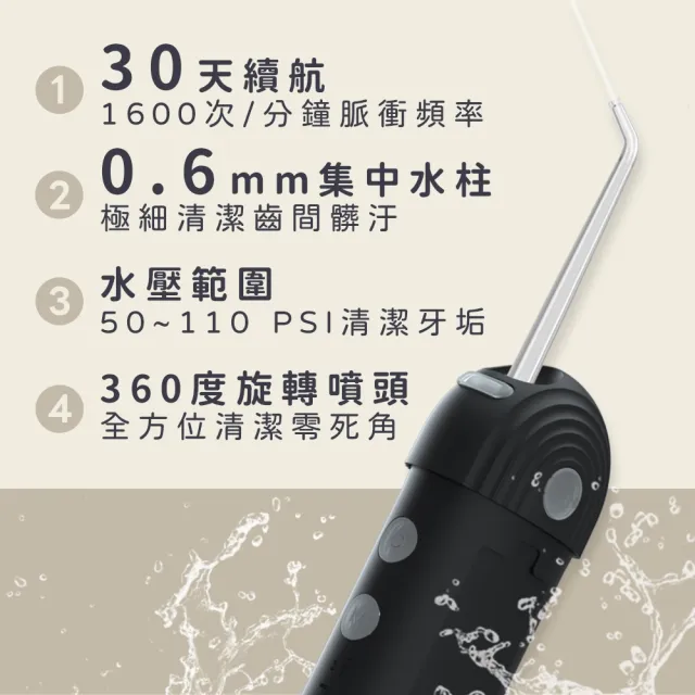 智能紫外線伸縮沖牙機(紫外線消毒盒/主機內附噴嘴收納槽/潔牙刷/噴牙器)