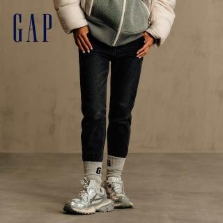 【GAP】女裝 刷毛緊身牛仔褲-水洗黑(606088)