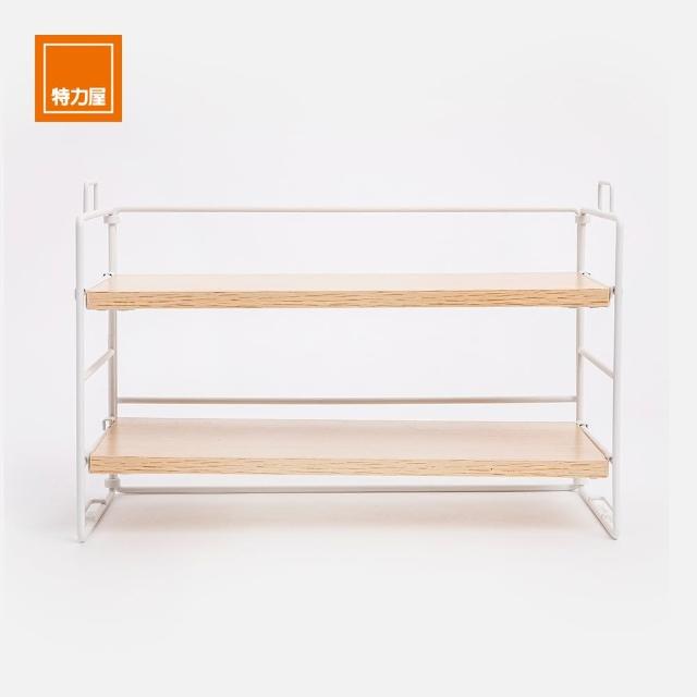 【特力屋】簡約白 雙層桌面置物架 38.7x17.5x24.7公分