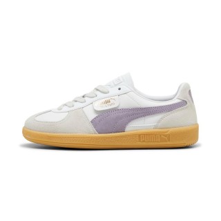 【PUMA】運動鞋 休閒鞋 德訓鞋 麂皮 女鞋 Palermo Lth 灰白 紫 膠底(39646415)