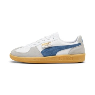 【PUMA】運動鞋 休閒鞋 德訓鞋 麂皮 男鞋 女鞋 Palermo Lth 灰白 藍 膠底(39646414)