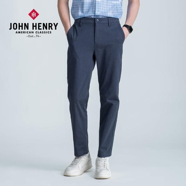 【JOHN HENRY】休閒修身長褲-灰藍