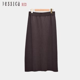 【Jessica Red】氣質百搭修身素色針織長裙（灰）R44D00