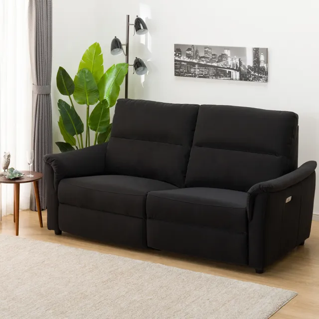 【NITORI 宜得利家居】◎耐磨合成皮革3人用電動沙發 KK6133 N-SHIELD PU BK(耐磨)