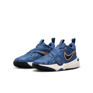 【NIKE 耐吉】Team Hustle D 11 GS 大童 女鞋 藍金 魔鬼氈 籃球鞋(FZ8463-400)