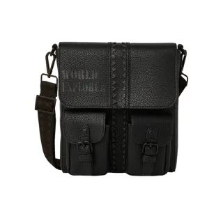 【SPRAYGROUND】WORLD EXPLORER ENTREPRENEUR 世界探索企業家郵差包(黑色)