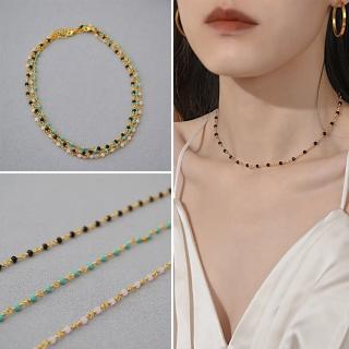 【LEESA】頸鍊\項鍊\水晶項鍊\鍍金項鍊\choker\鎖骨鍊\疊戴項鍊\百搭飾品\個性項鍊\小香風