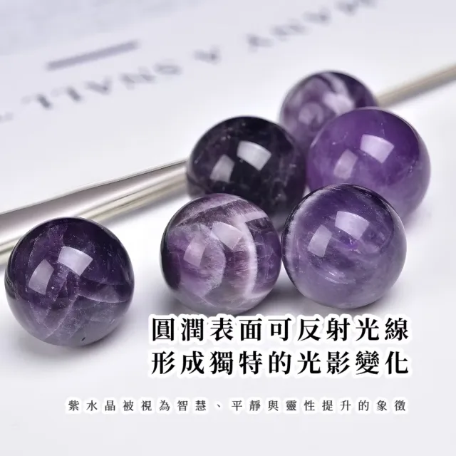 智慧結晶】夢幻原石天然紫水晶球3.5cm(聚財水晶簇招財淨化能量水晶風水
