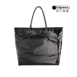 【LeSportsac官方直營】輕量尼龍 大型雙面托特包(1113 夜黑珠光)