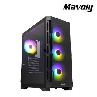 【Mavoly 松聖】LIME-0820{黑色} ATX電腦機殼(顯卡限長30cm/塔扇限高16cm/玻璃側透/Type-C)
