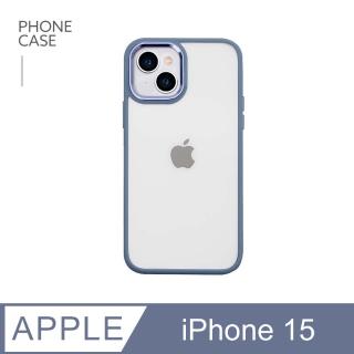【General】iPhone 15 手機殼 i15 6.1吋 保護殼 無機質風格金屬鏡框軟邊硬殼保護套