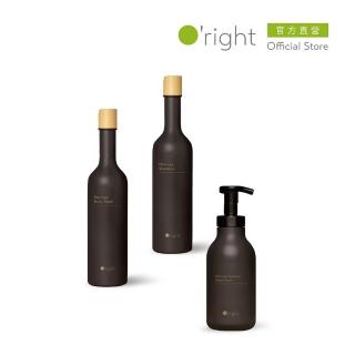 【O’right 歐萊德】辣木洗髮精400ml+辣木沐浴乳400ml+辣木淨化洗手慕絲450ml(沉穩木質香調 全套組)