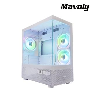 【Mavoly 松聖】4070+{白色}海景房 M-ATX電腦機殼(顯卡限長34.5cm/塔扇限高16.5cm/玻璃側透/Type-C)