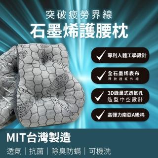【微糖嚴選】專利石墨烯紓壓護腰枕(車減壓腰靠 辦公室椅座靠背 居家護腰背墊*1入)