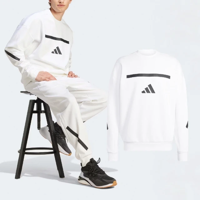 adidas 愛迪達 長袖 Z.N.E. 男款 白 黑 寬鬆 運動 大學T 衛衣 愛迪達(JF2451)