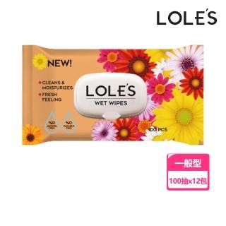 【LOLES】無酒精萬用潔膚濕紙巾-有蓋100片(繁花限定版-12入)