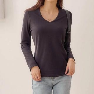 【MYDRESS】時尚簡約V領設計發熱衣
