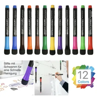 【東京 Ito】12色磁性水性油墨白板筆(兒童畫板筆培訓塗鴉筆教書開會筆記)
