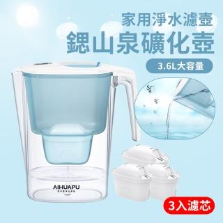 【FAJI 濾芯3入組】富鍶濾水壺 家用活廚房淨水器 自來水除垢濾水器 AHP-L8鍶山泉礦化壺3.6L
